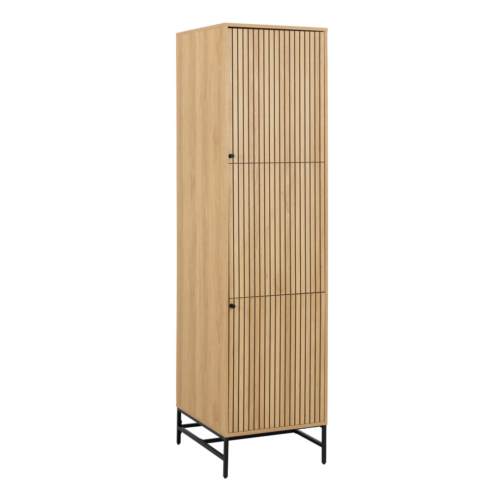 Alberto Wardrobe 2 Doors in Oak/Black Legs