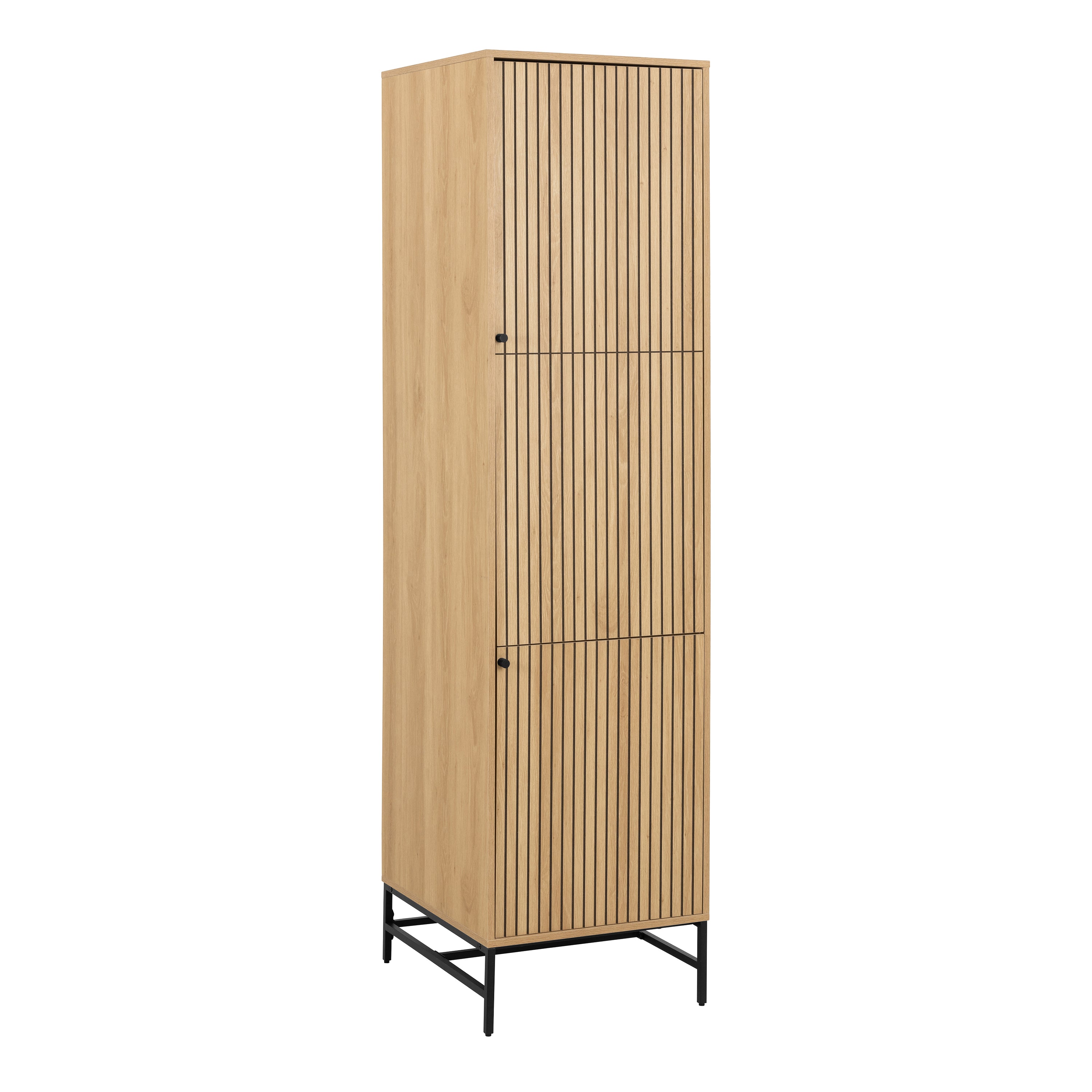 Alberto Wardrobe 2 Doors in Oak/Black Legs