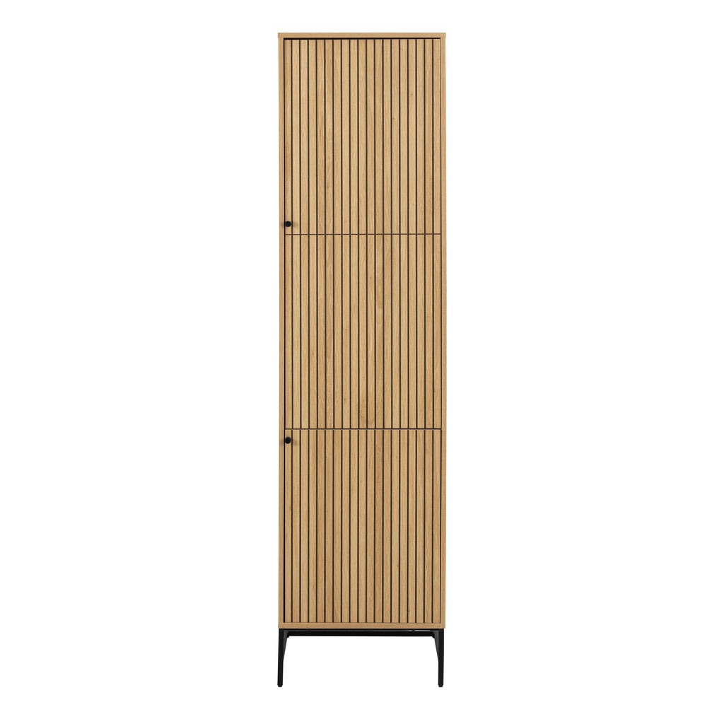 Alberto Wardrobe 2 Doors in Oak/Black Legs