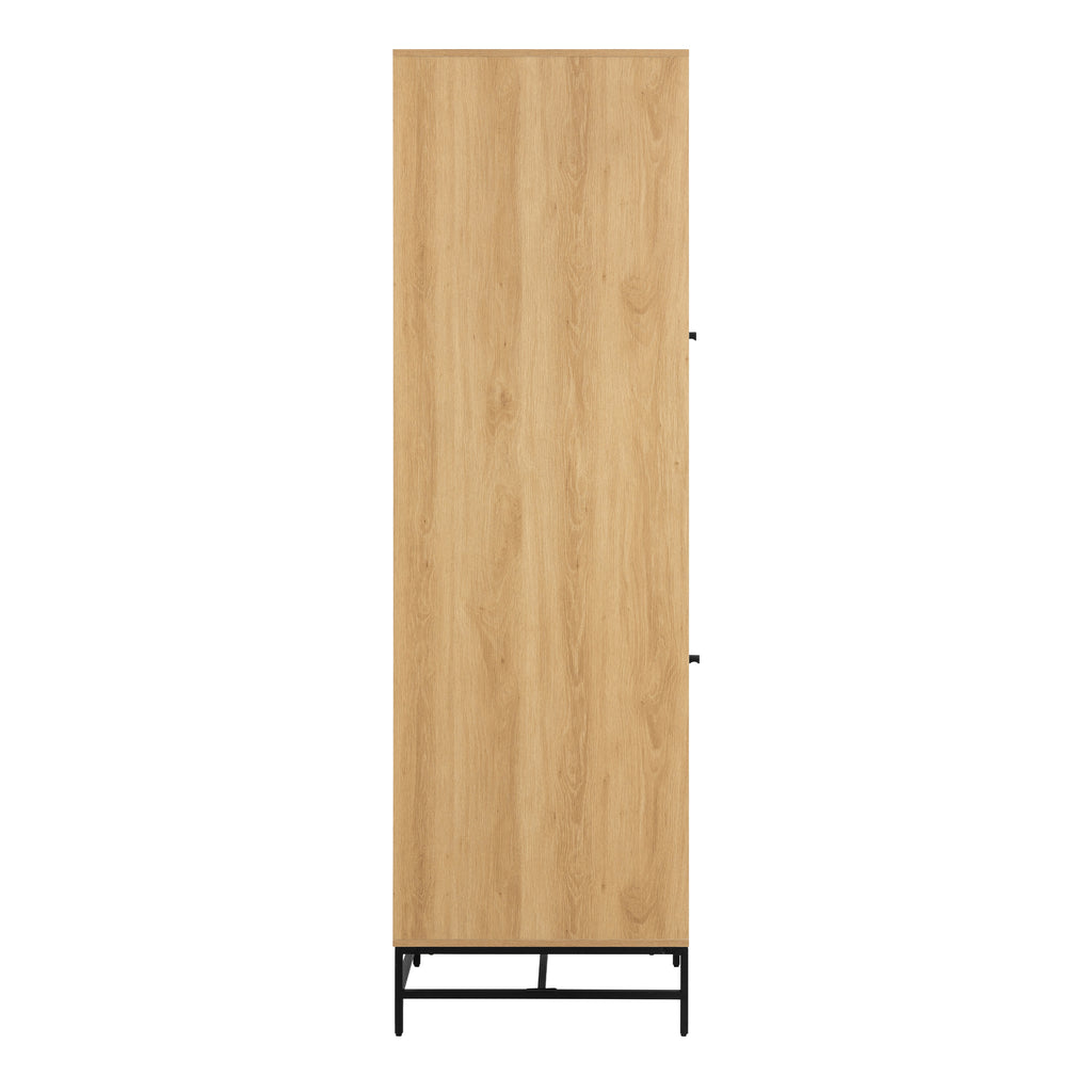 Alberto Wardrobe 2 Doors in Oak/Black Legs