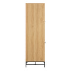 Alberto Wardrobe 2 Doors in Oak/Black Legs