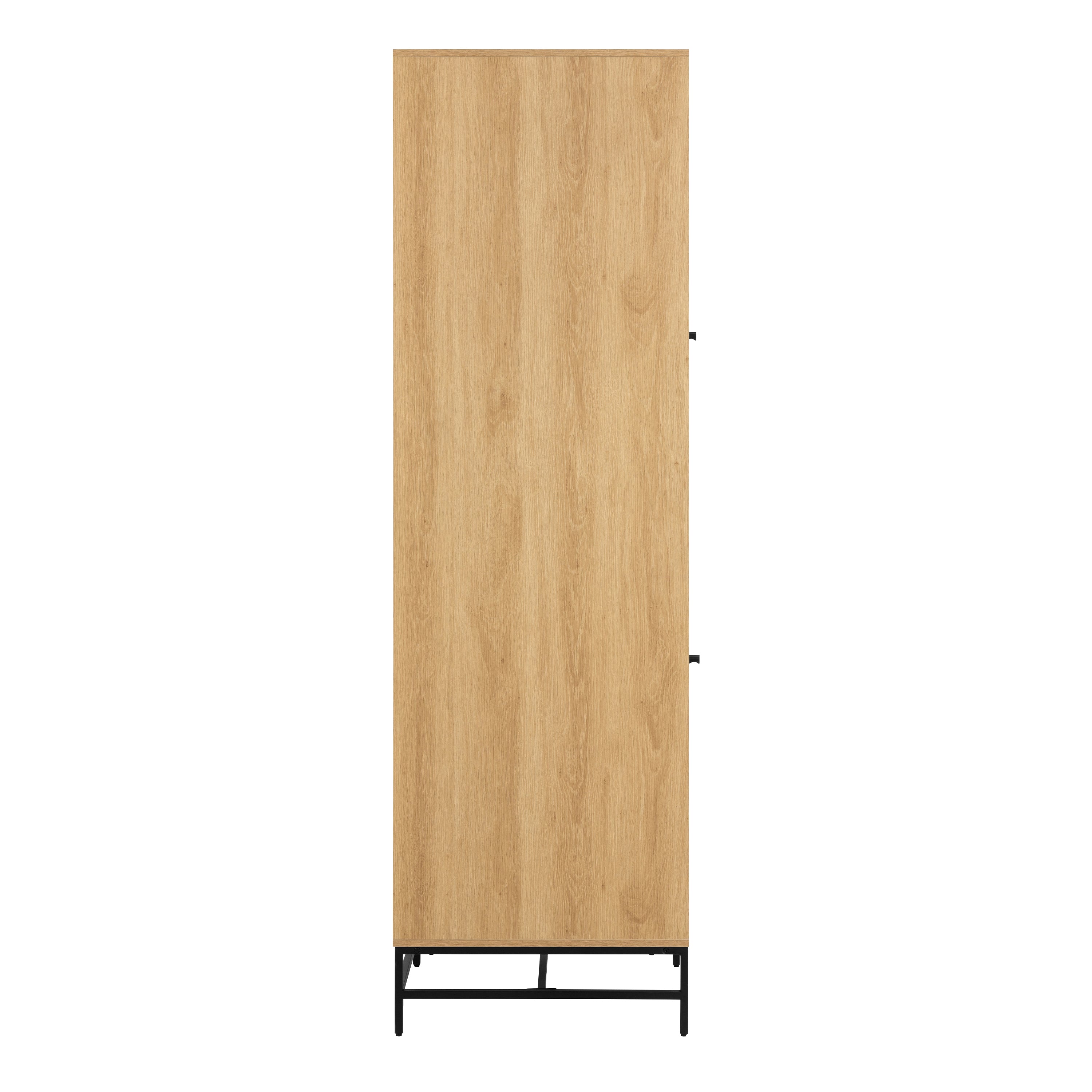 Alberto Wardrobe 2 Doors in Oak/Black Legs