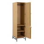 Alberto Wardrobe 2 Doors in Oak/Black Legs