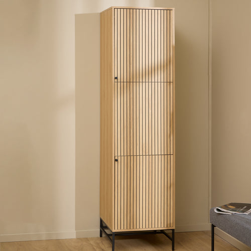 Alberto Wardrobe 2 Doors in Oak/Black Legs