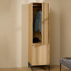 Alberto Wardrobe 2 Doors in Oak/Black Legs