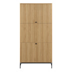 Alberto Wardrobe 4 Doors in Black/Oak