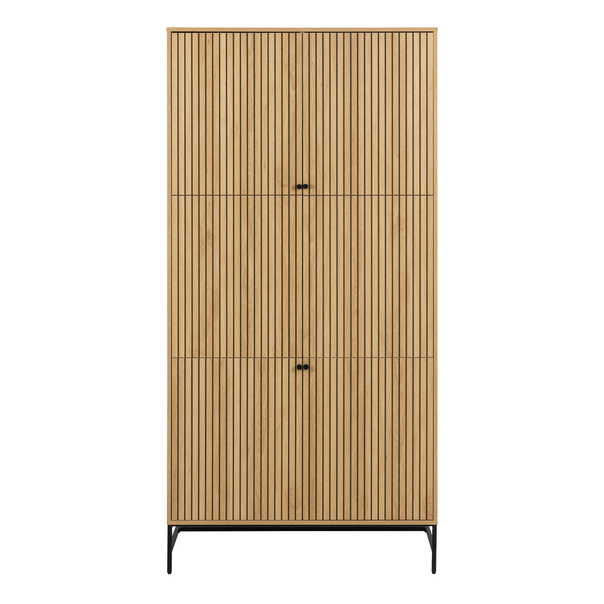 Alberto Wardrobe 4 Doors in Black/Oak
