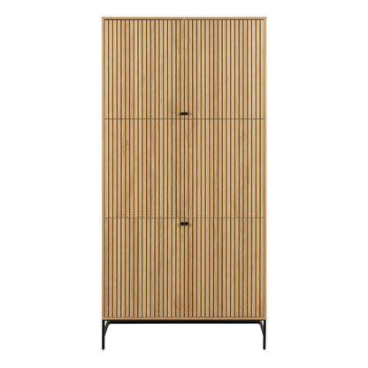 Alberto Wardrobe 4 Doors in Black/Oak