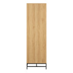 Alberto Wardrobe 4 Doors in Black/Oak