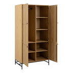 Alberto Wardrobe 4 Doors in Black/Oak