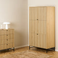 Alberto Wardrobe 4 Doors in Black/Oak