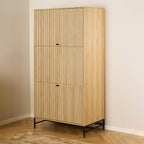 Alberto Wardrobe 4 Doors in Black/Oak