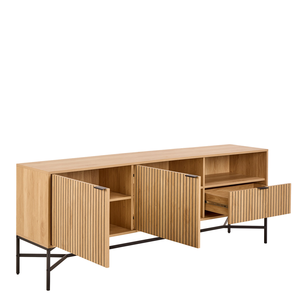 Jaya Sideboard With 2 Doors and 2 Shelves in Oak