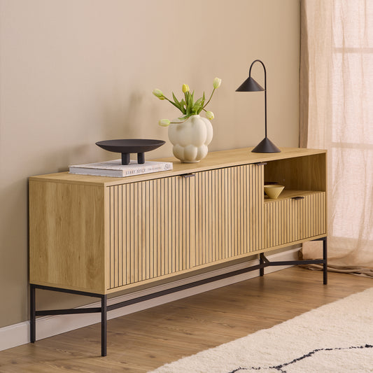 Jaya Sideboard With 2 Doors and 2 Shelves in Oak