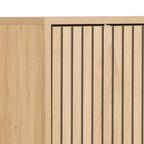 Alberto Shoe Cabinet 3 Flip Down Doors in Oak/Black Legs