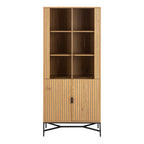 Jaya Display Cabinet With 4 doors and 6 Shelves in Wild Oak