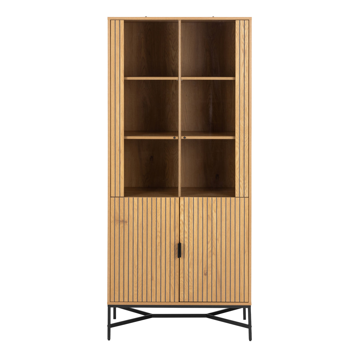 Jaya Display Cabinet With 4 doors and 6 Shelves in Wild Oak