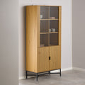Jaya Display Cabinet With 4 doors and 6 Shelves in Wild Oak