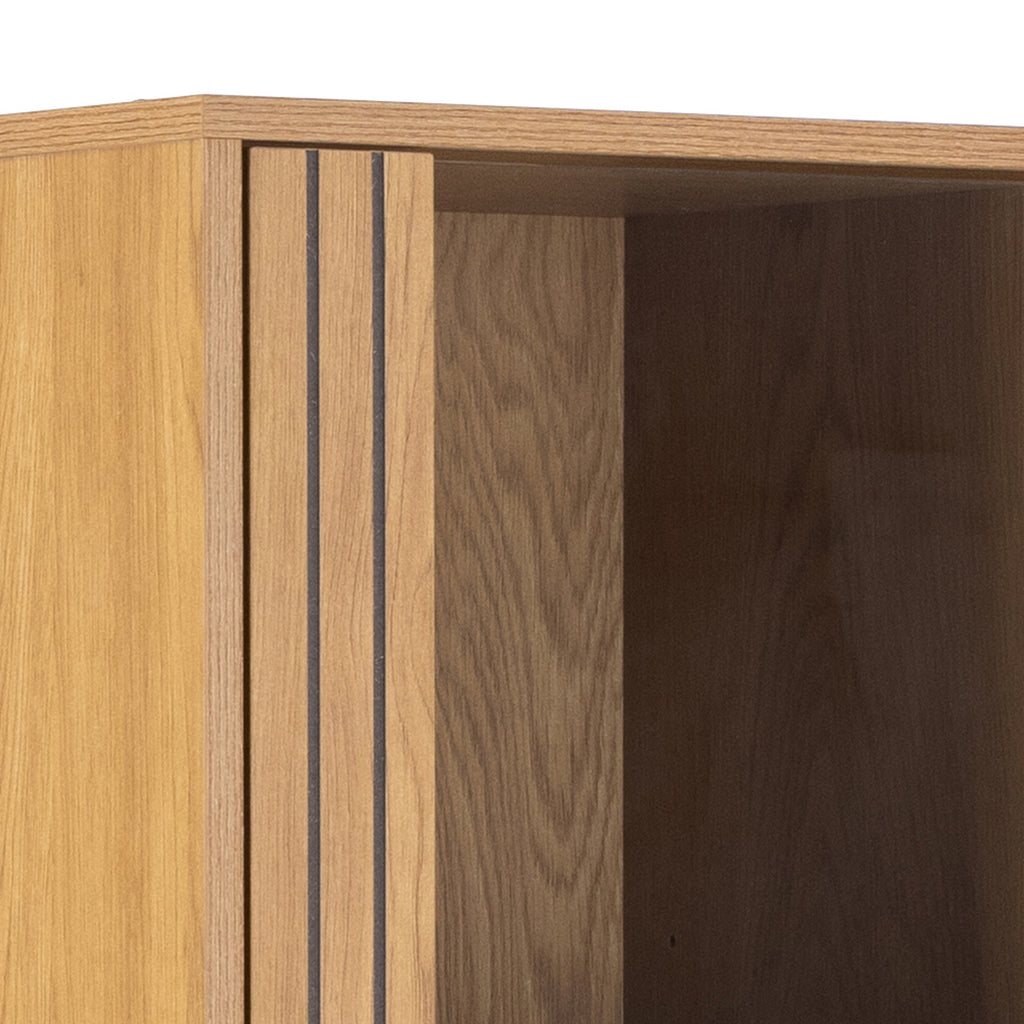 Jaya Display Cabinet With 4 doors and 6 Shelves in Wild Oak