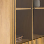 Jaya Display Cabinet With 4 doors and 6 Shelves in Wild Oak