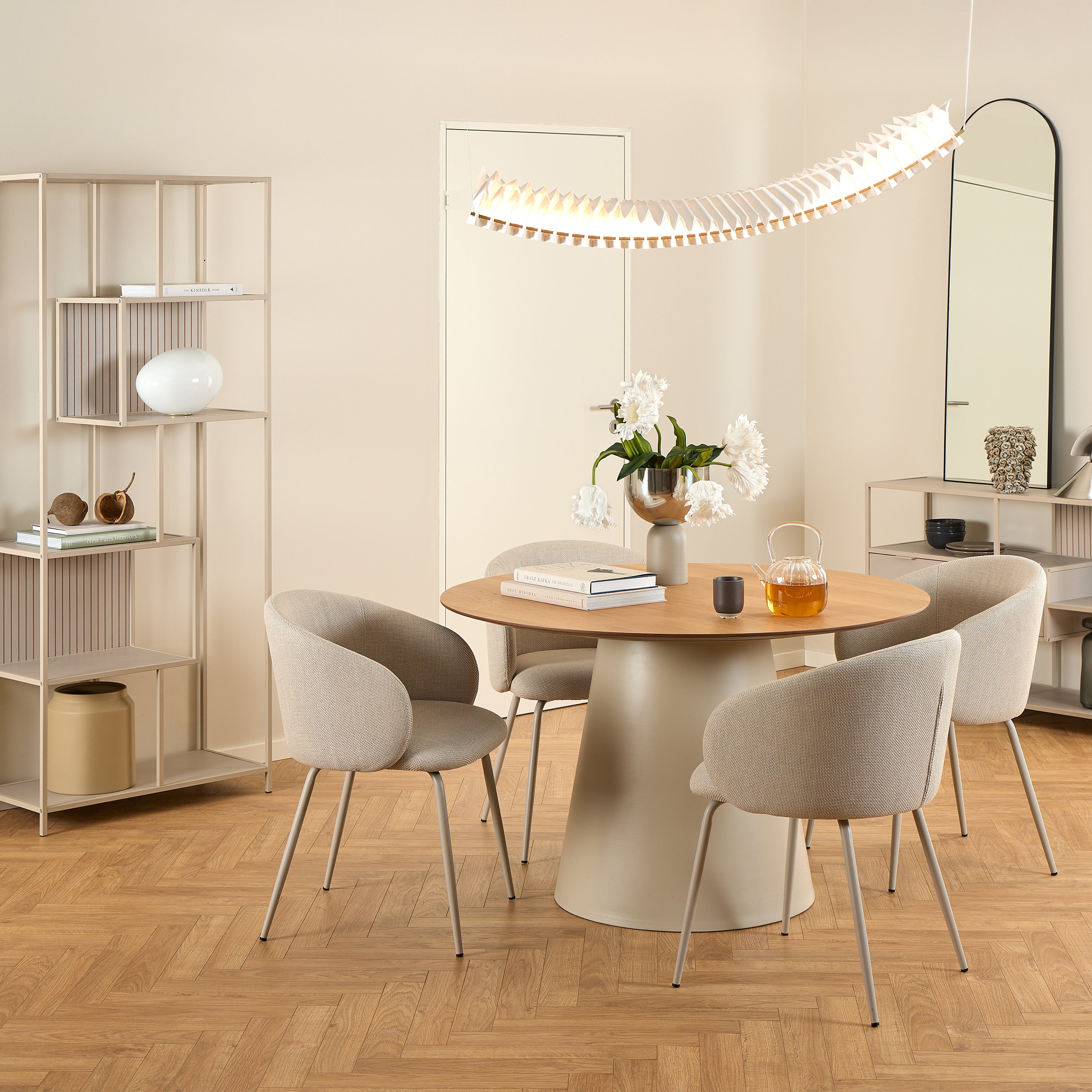 Sullivan Round Dining Table in Oak/Grey 120cm