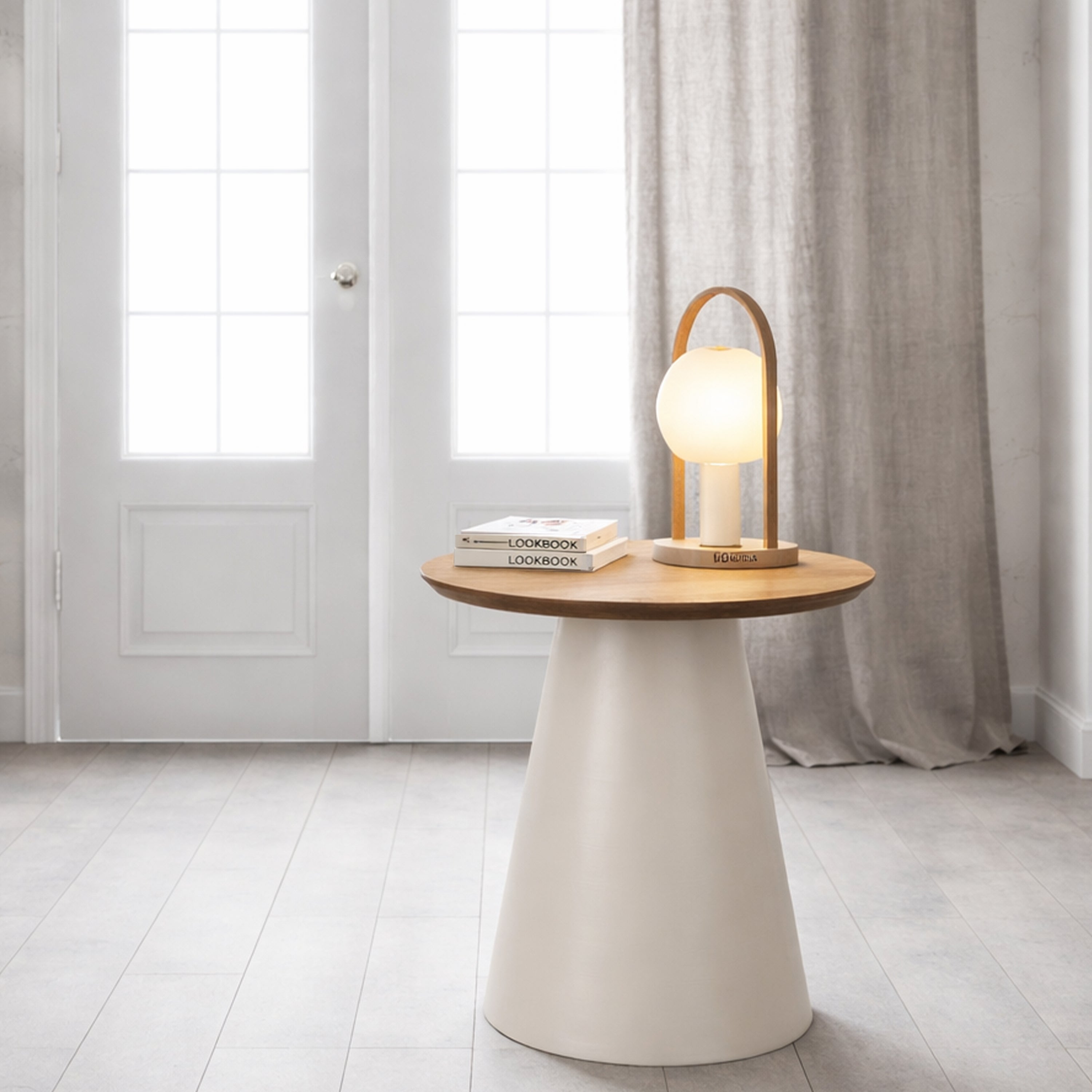 Sullivan Round Coffee Table in Oak/Grey 45x48cm
