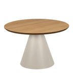 Sullivan Low Round Coffee Table in Oak/Grey 65x43cm