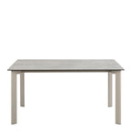 Palma Ceramic Dining Table in Grey 160x90cm includes 4 Ellie Swivel Beige Dining Chairs