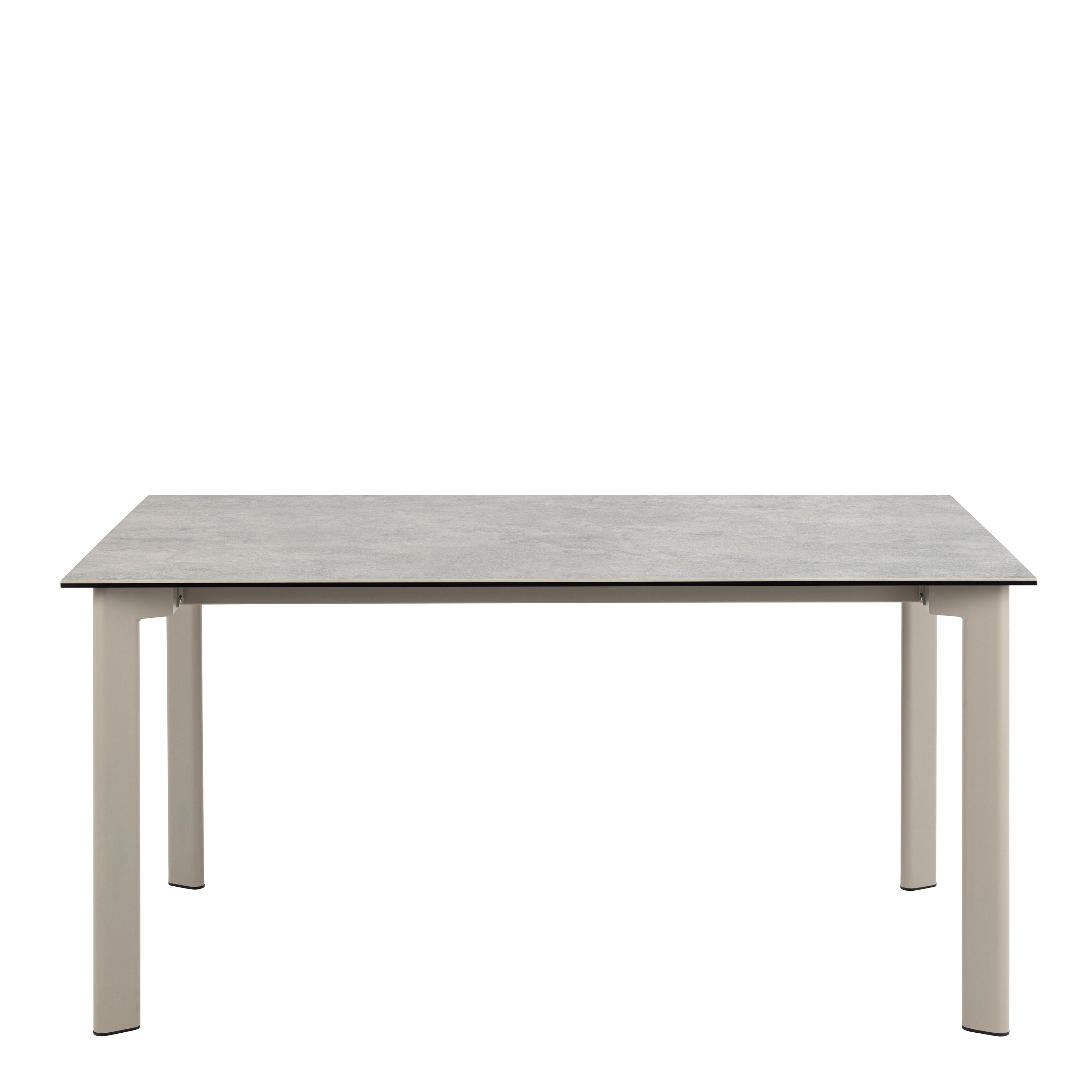 Palma Ceramic Dining Table in Grey 160x90cm includes 4 Ellie Swivel Beige Dining Chairs