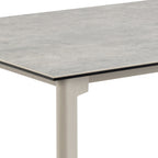 Palma Ceramic Dining Table in Grey 160x90cm includes 4 Ellie Swivel Beige Dining Chairs