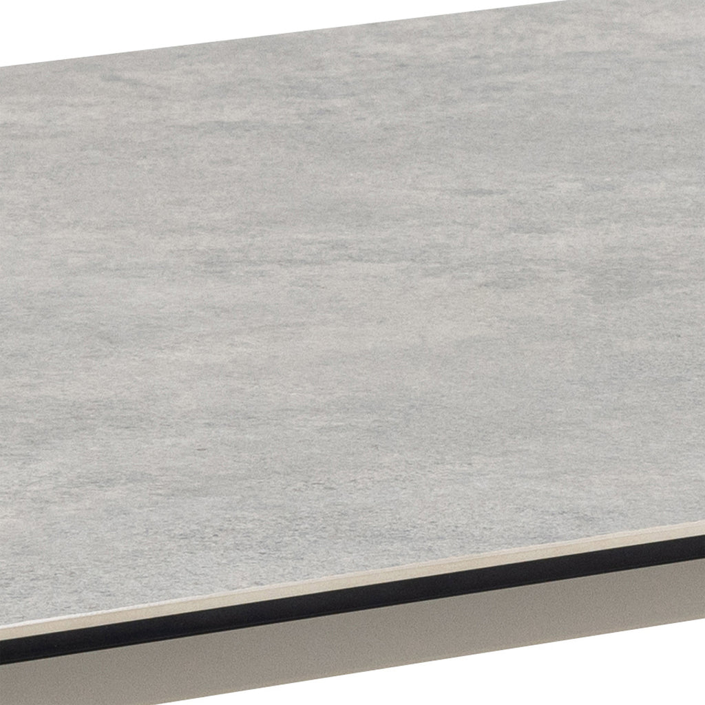 Palma Ceramic Dining Table in Grey 160x90cm includes 4 Ellie Swivel Beige Dining Chairs