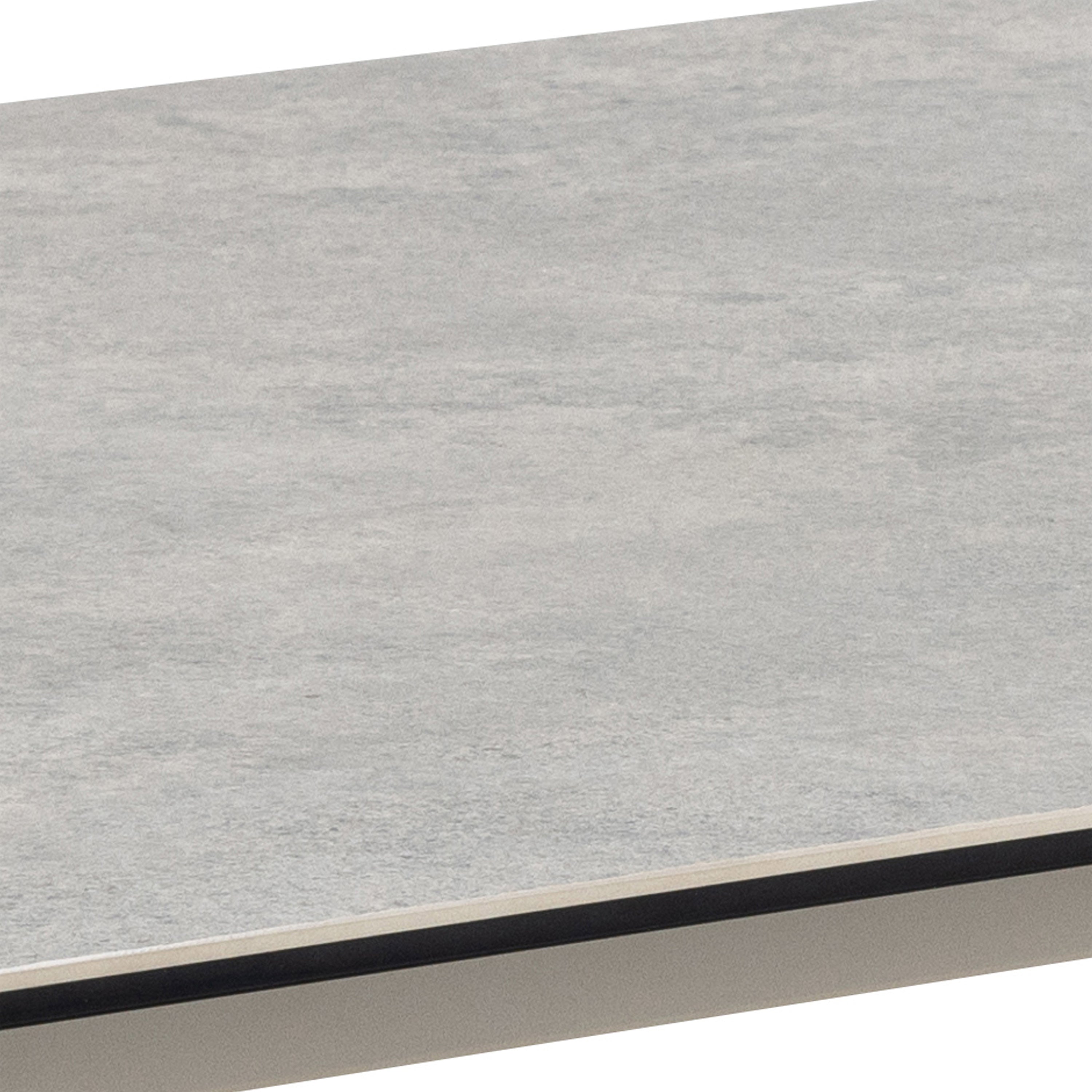 Palma Ceramic Dining Table in Grey 160x90cm includes 4 Ellie Swivel Beige Dining Chairs