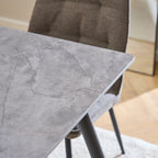 Wicklow Rectangular Dining Table in Grey/Black 140x75cm Included 4 Brooke Dining Chairs in Monza Beige