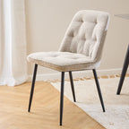 Wicklow Rectangular Dining Table in Grey/Black 140x75cm Included 4 Brooke Dining Chairs in Monza Beige