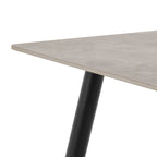 Wicklow Rectangular Dining Table in Grey/Black 140x75cm Included 4 Brooke Dining Chairs in Taupe
