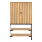 Jaya Cabinet 2 Doors 3 Shelves With Oak Lamella Front