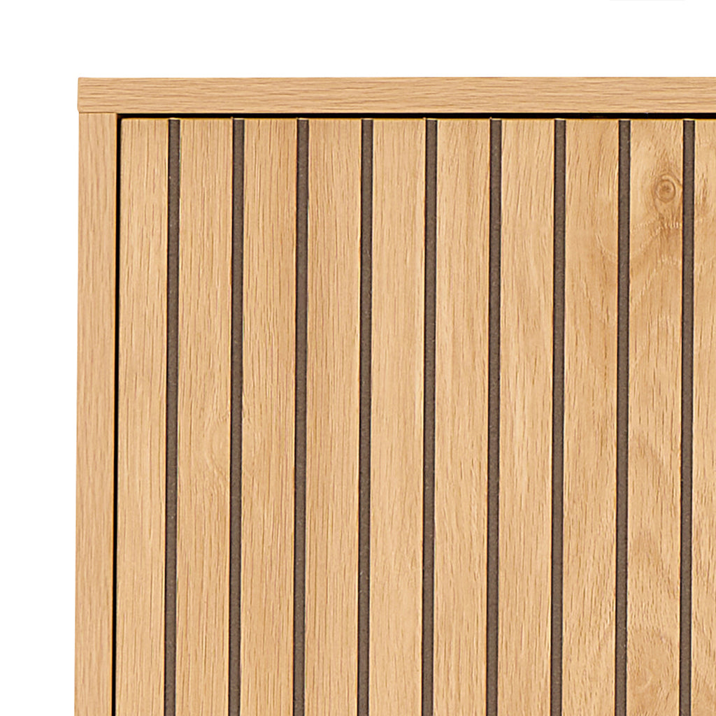 Jaya Cabinet 2 Doors 3 Shelves With Oak Lamella Front