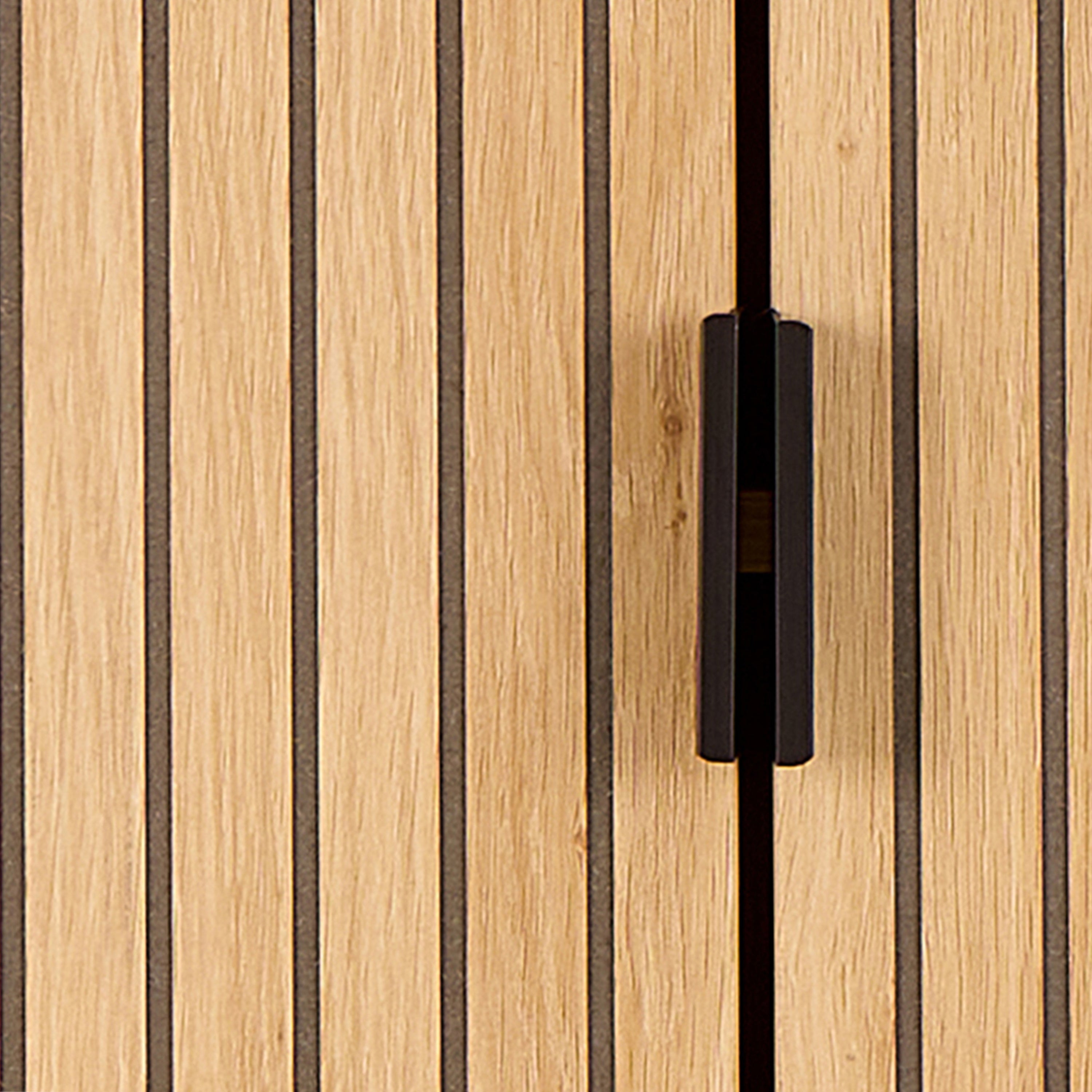 Jaya Cabinet 2 Doors 3 Shelves With Oak Lamella Front