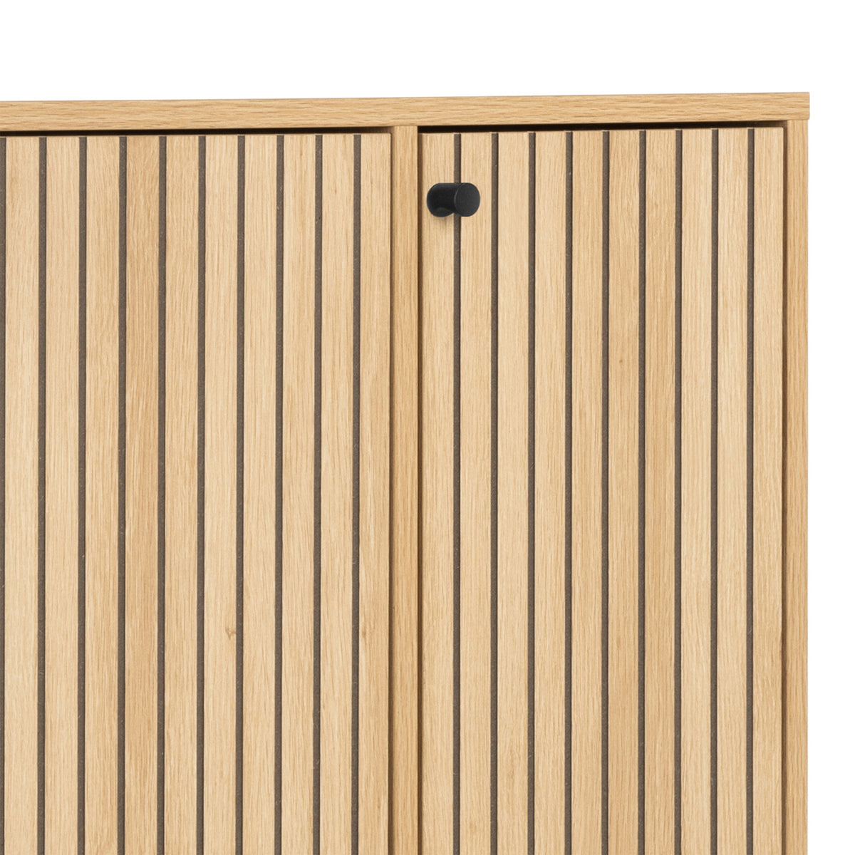 Alberto Shoe Cabinet 3 Flip Down Doors 1 Pull Open Door in Oak/Black Legs