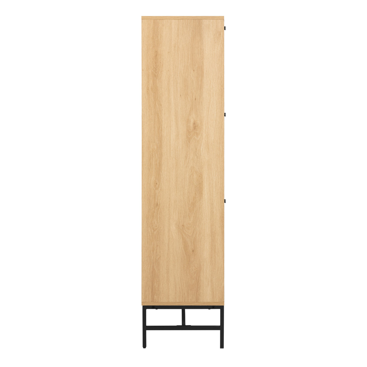 Alberto Shoe Cabinet 3 Flip Down Doors 1 Pull Open Door in Oak/Black Legs