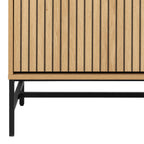Alberto Shoe Cabinet 3 Flip Down Doors 1 Pull Open Door in Oak/Black Legs