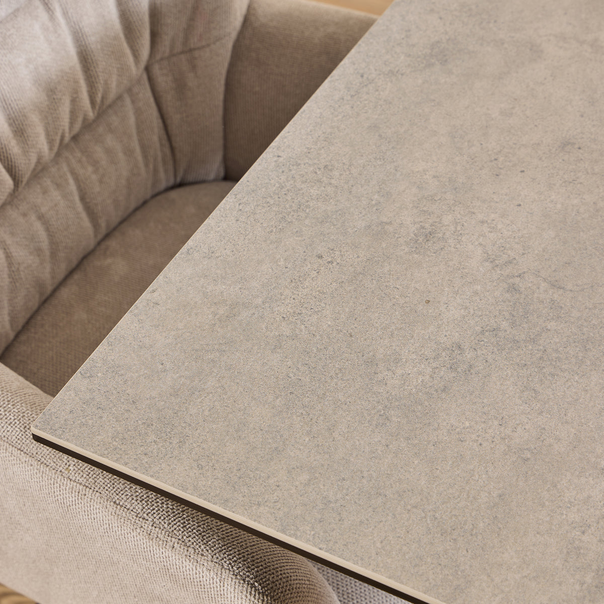 Harlow Dining Table with Ceramic Grey Top 135cm