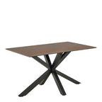 Harlow Dining Table with Ceramic Rusty Brown Top 135cm