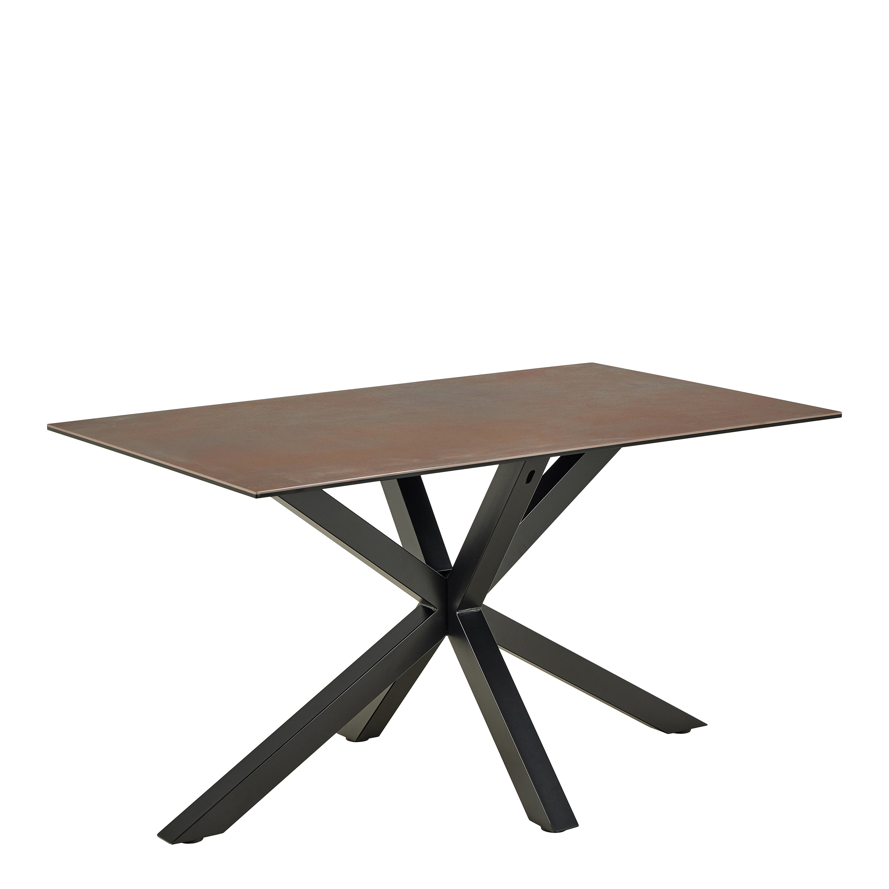 Harlow Dining Table with Ceramic Rusty Brown Top 135cm