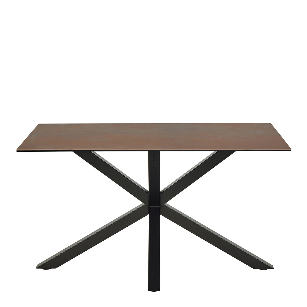 Harlow Dining Table with Ceramic Rusty Brown Top 135cm