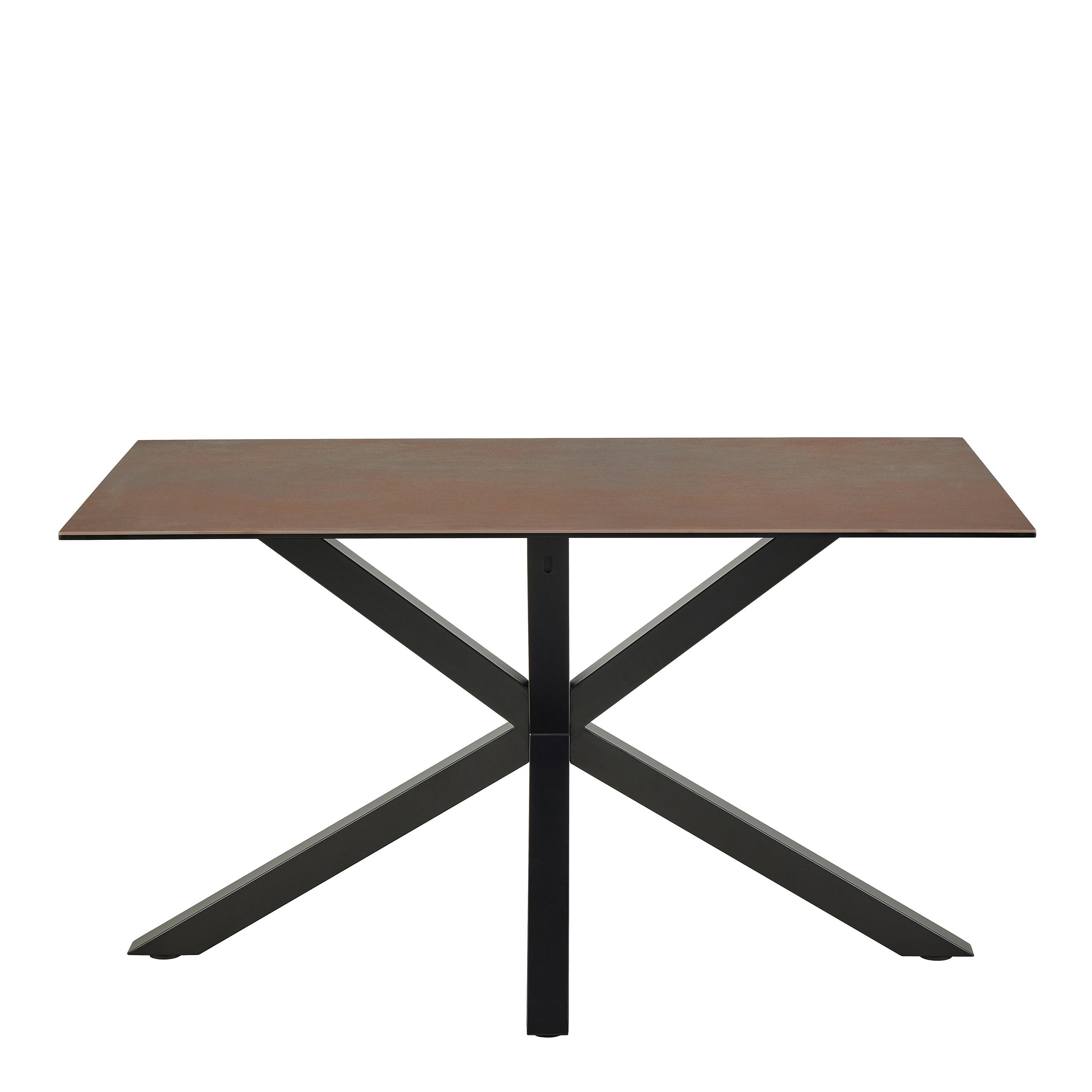 Harlow Dining Table with Ceramic Rusty Brown Top 135cm
