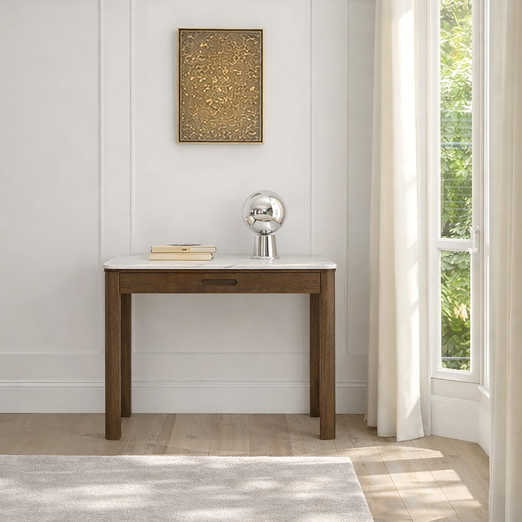Stella Console Table 1 Drawer in Cream Ceramic