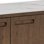 Stella Sideboard With 2 Doors 2 Drawers and 2 Shelves in Cream Ceramic