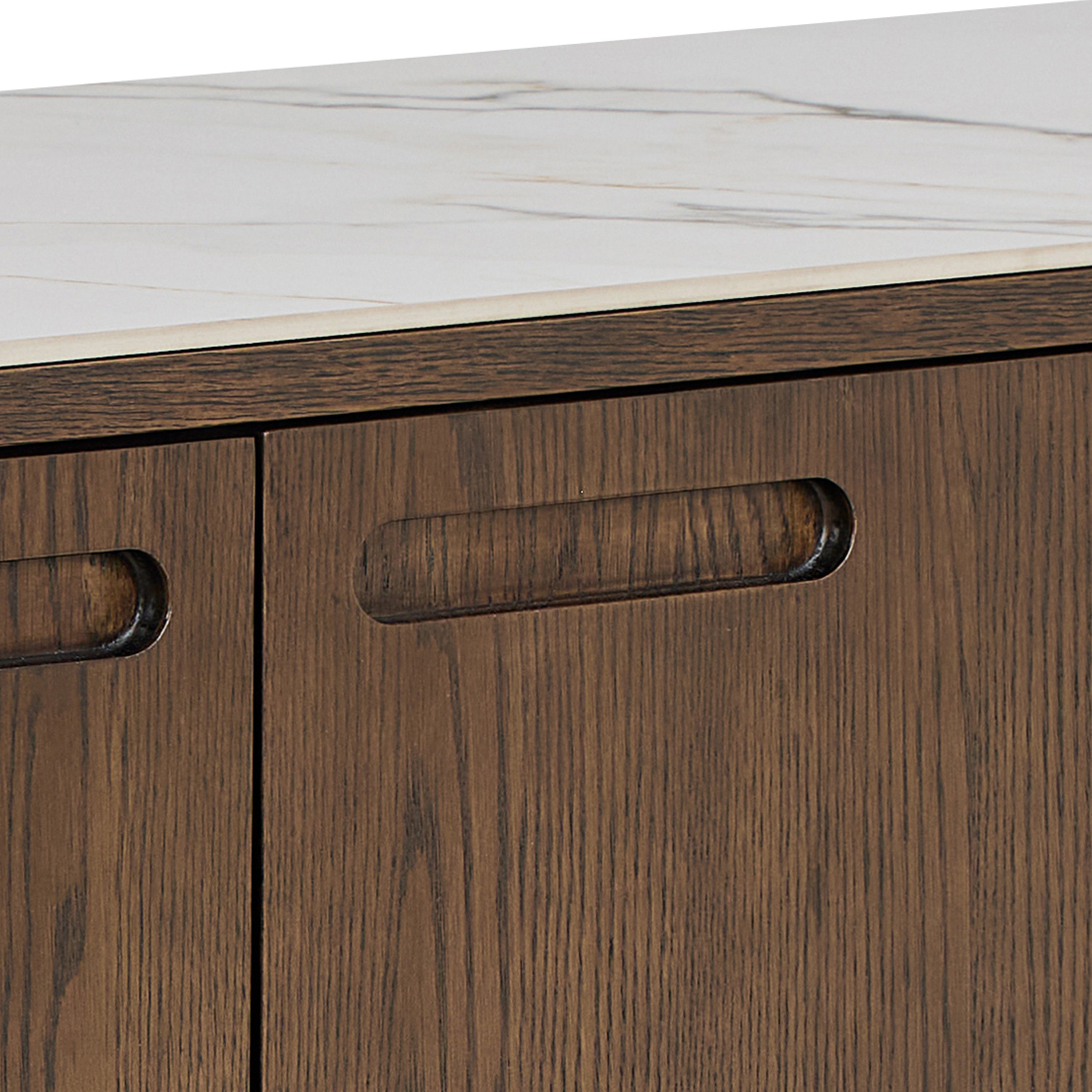 Stella Sideboard With 2 Doors 2 Drawers and 2 Shelves in Cream Ceramic
