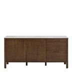 Stella Sideboard With 2 Doors 2 Drawers and 2 Shelves in Cream Ceramic